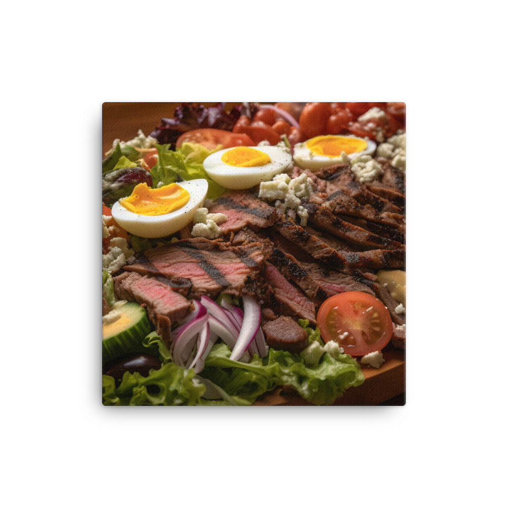 Cobb salad with grilled steak canvas - Posterfy.AI