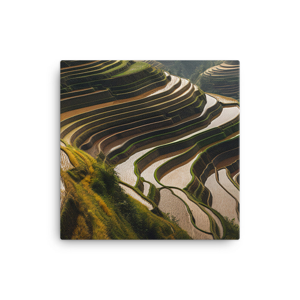 Majestic Layers of Guilin Rice Terraces canvas - Posterfy.AI