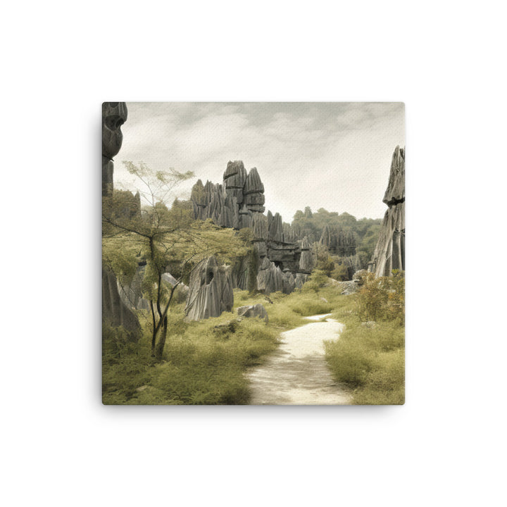 Shilin Stone Forest with Natural Archways canvas - Posterfy.AI