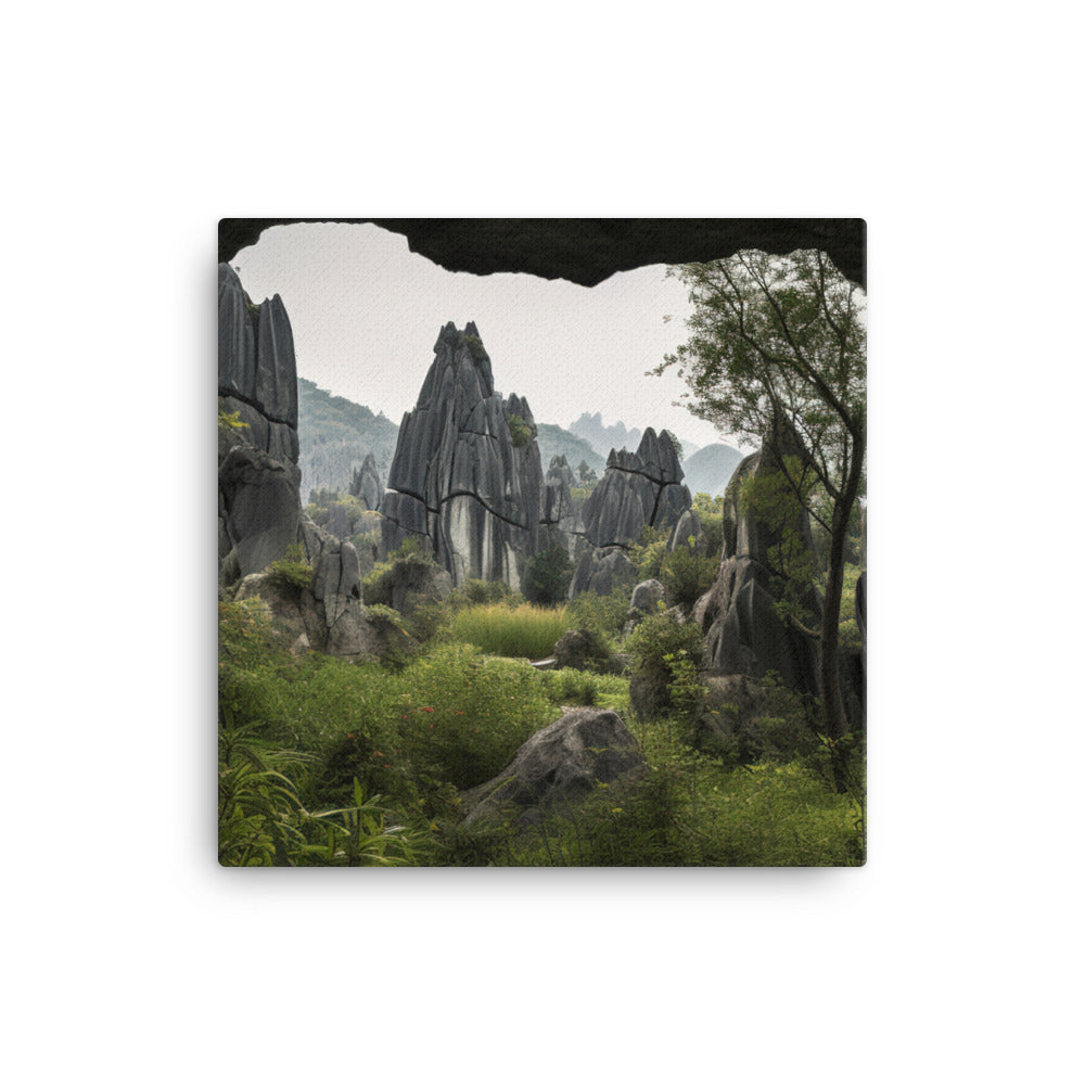 Shilin Stone Forest with Natural Archways canvas - Posterfy.AI