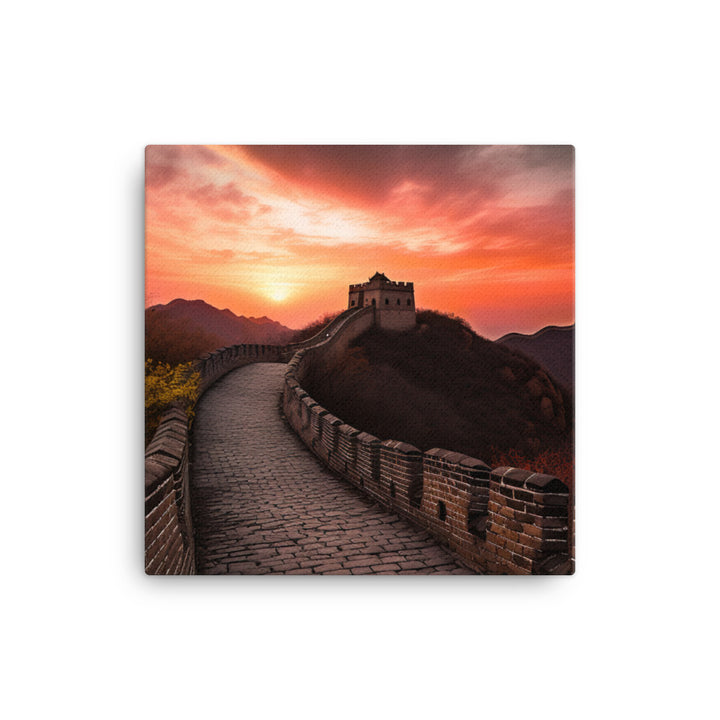 Illuminating the Great Wall at Sunset canvas - Posterfy.AI