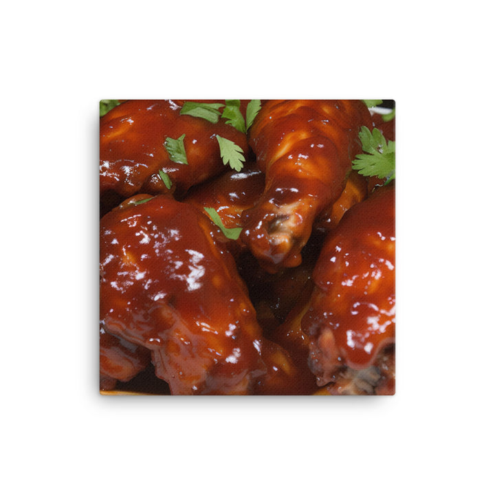 BBQ Chicken Wings with Sweet and Spicy Sauce canvas - Posterfy.AI