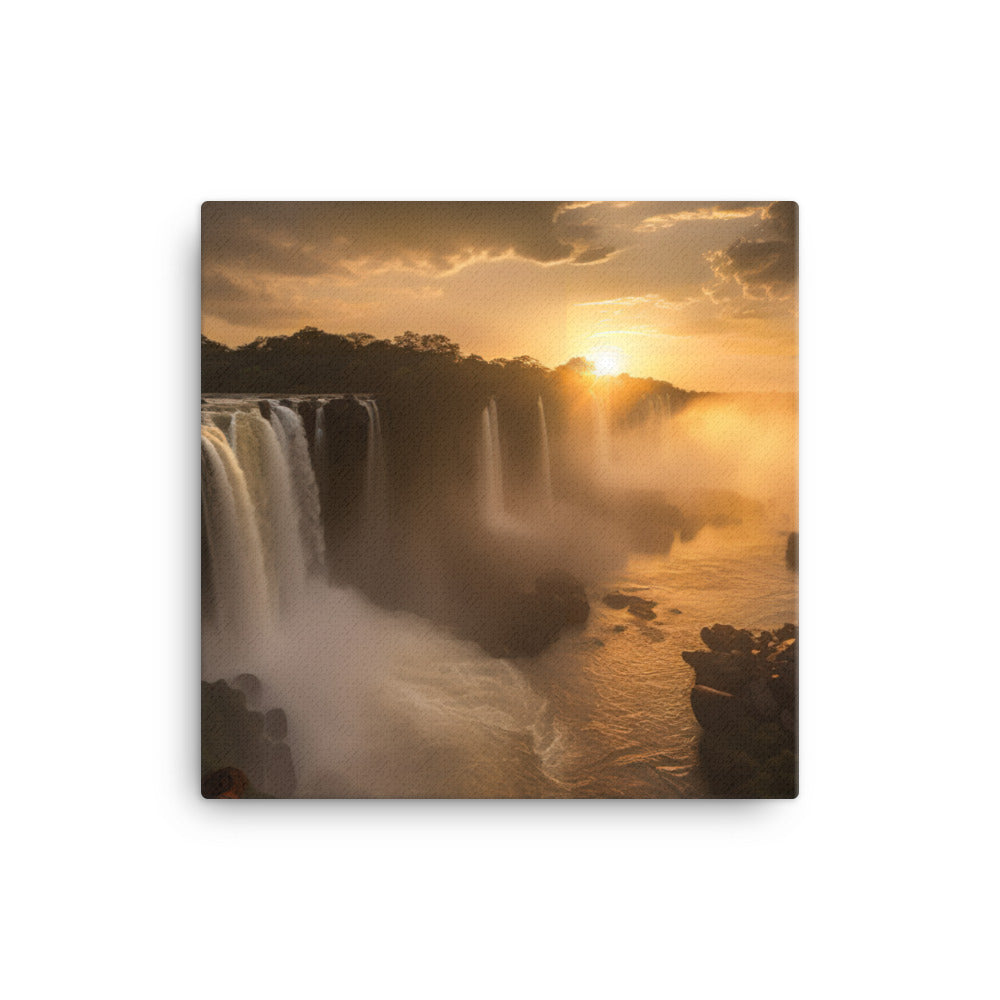 Golden Hour at Iguazu Falls canvas - Posterfy.AI