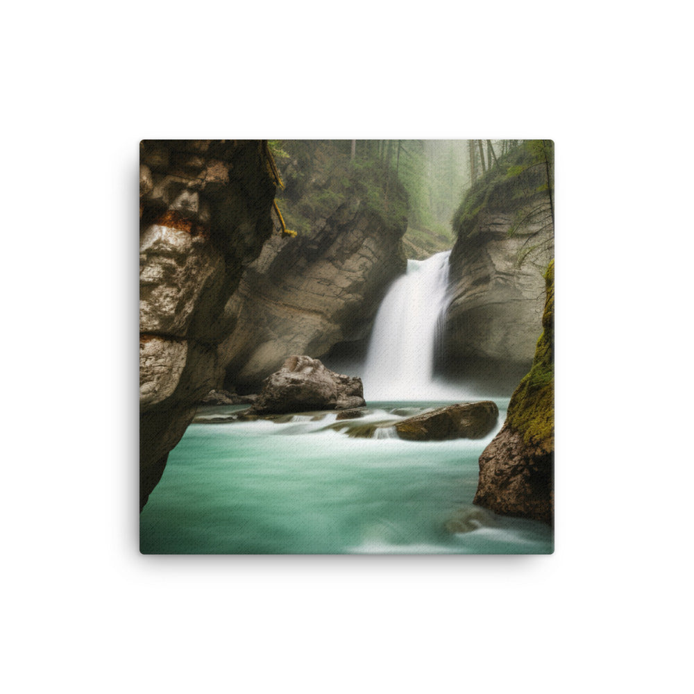 Power of Johnston Canyon Falls canvas - Posterfy.AI