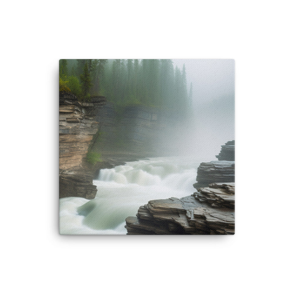 Elegance of Athabasca Falls canvas - Posterfy.AI