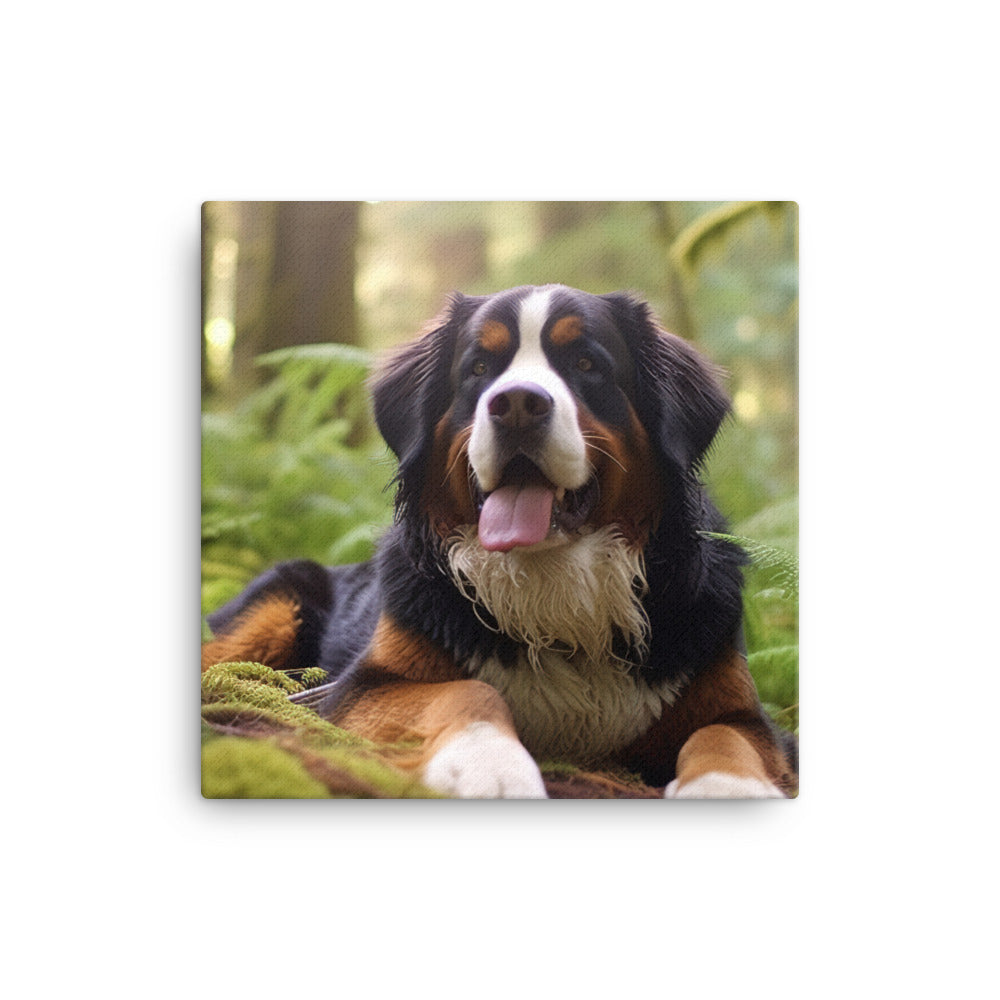 Serene Bernese Mountain Dog canvas - Posterfy.AI