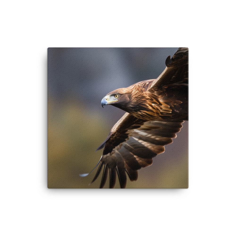 A Golden Eagle in mid flight Canvas - PosterfyAI.com