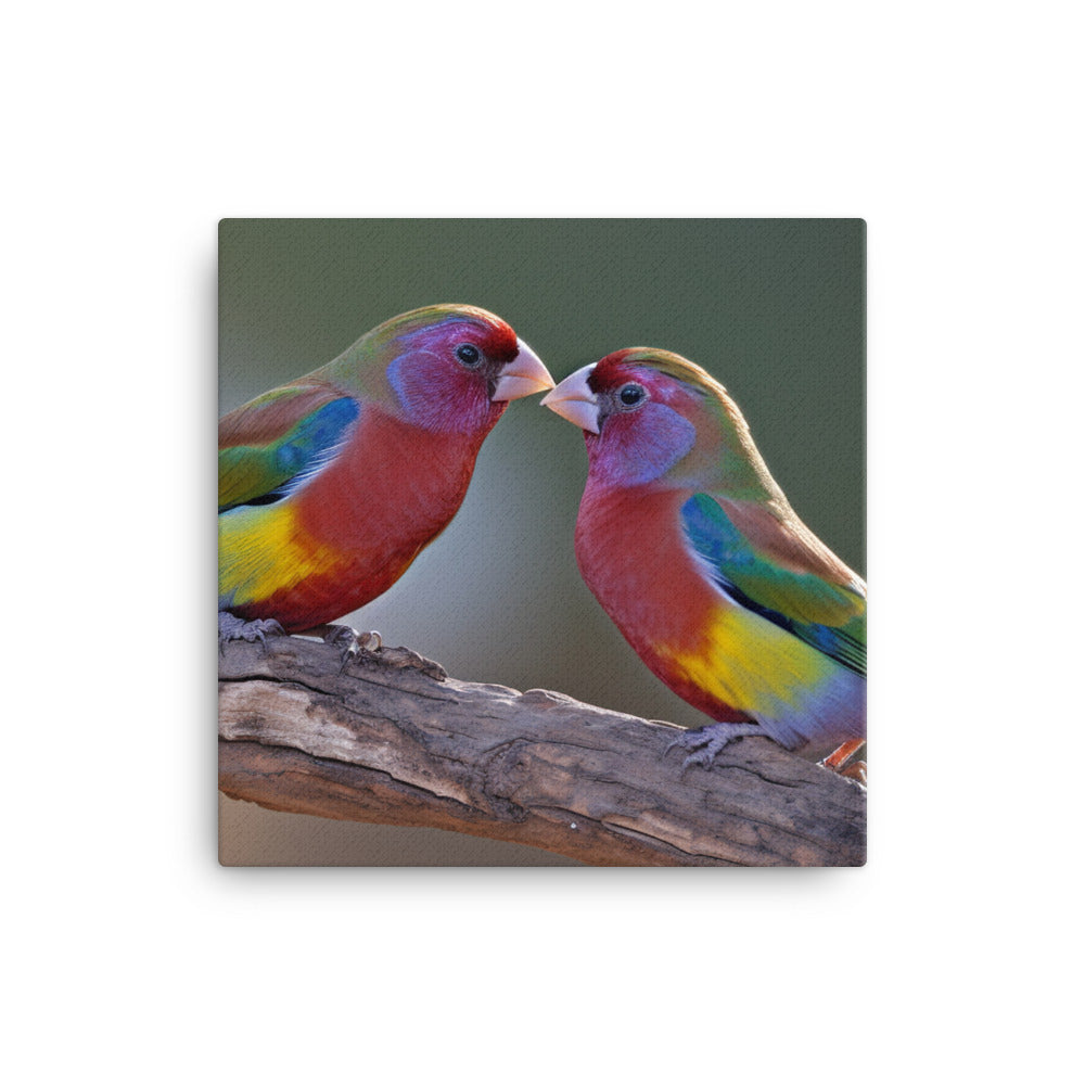 Rainbow Finches in the Wild Canvas - PosterfyAI.com