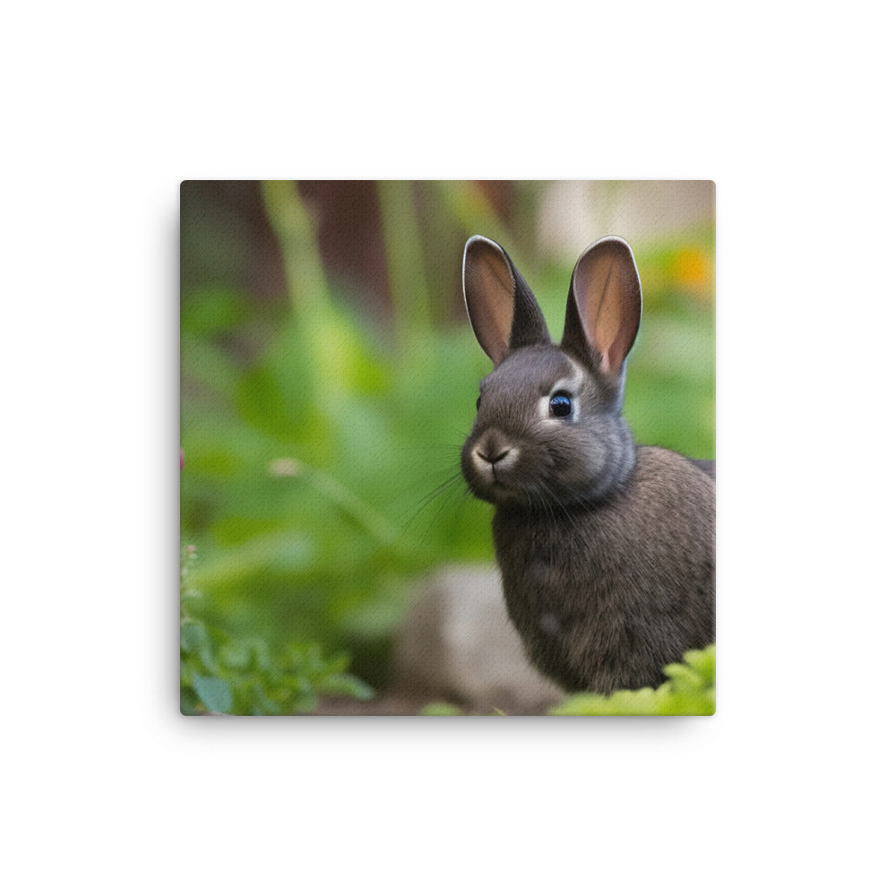 Netherland Dwarf in the Garden Canvas - PosterfyAI.com