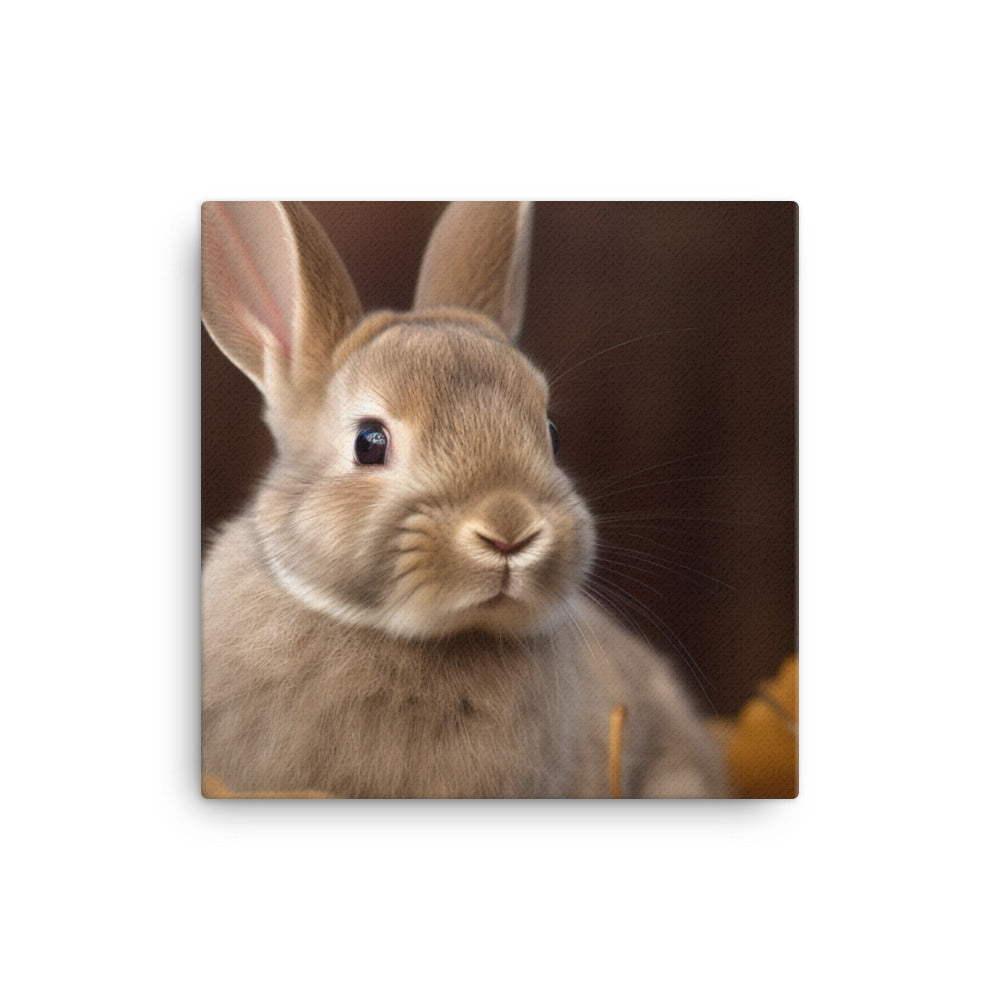 Mini Rex Bunny Canvas - PosterfyAI.com