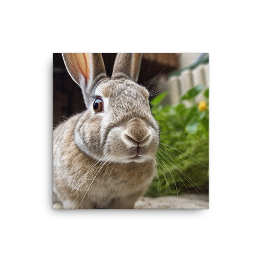 Mini Rex Bunny Canvas - PosterfyAI.com