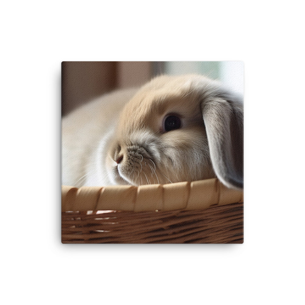 American Fuzzy Lop in a Basket Canvas - PosterfyAI.com