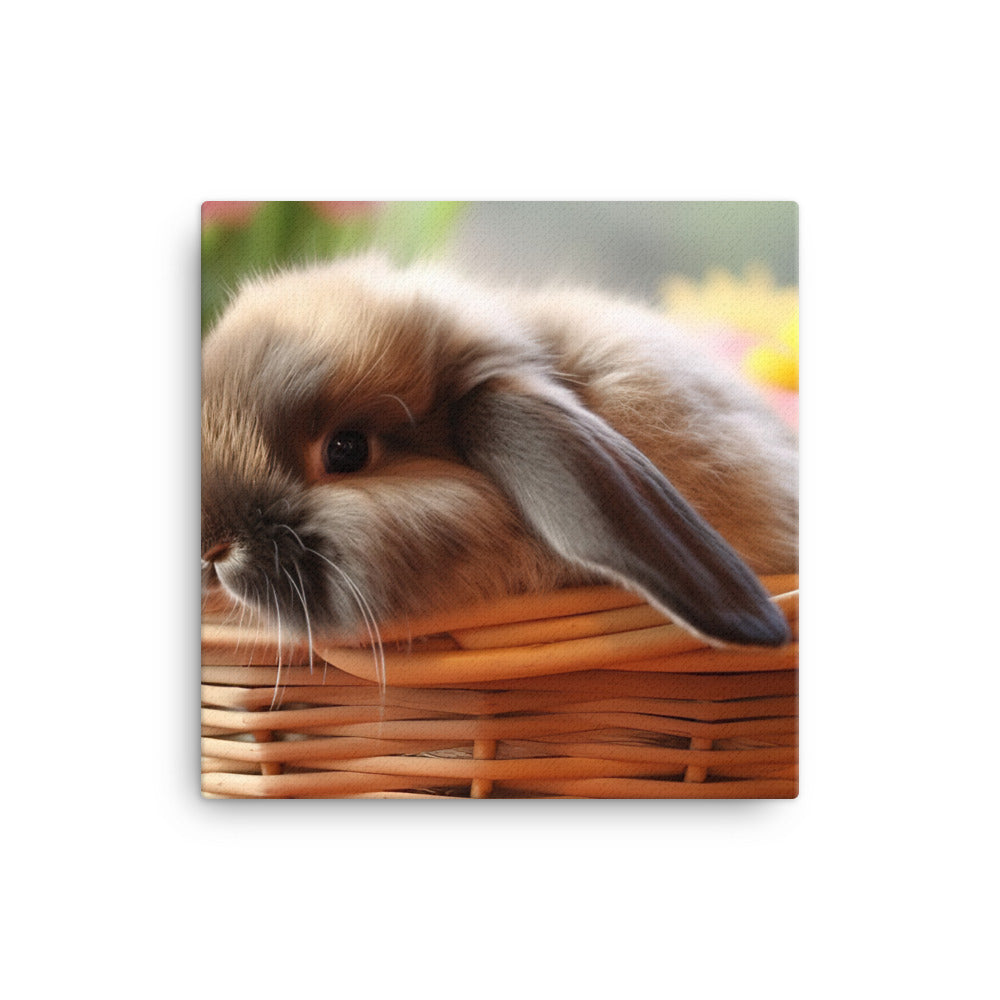 American Fuzzy Lop in a Basket Canvas - PosterfyAI.com