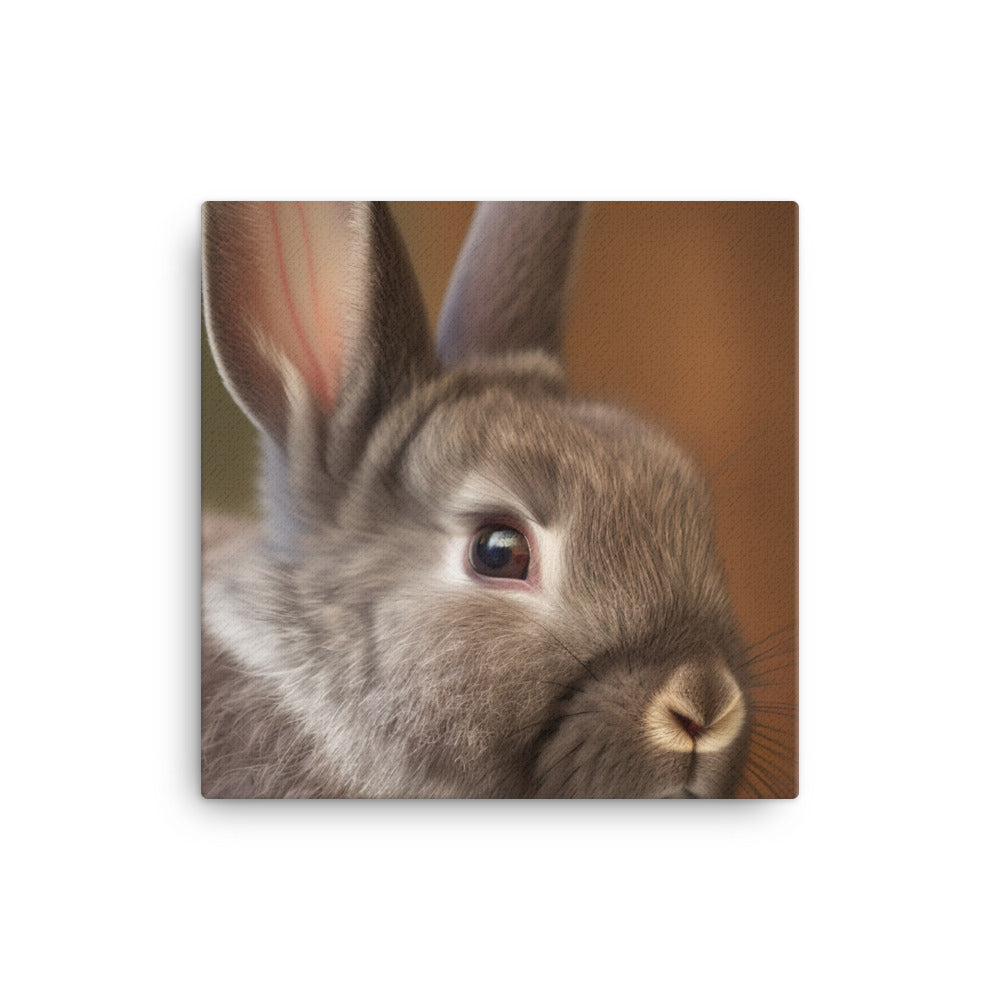 Netherland Dwarf Portrait Canvas - PosterfyAI.com