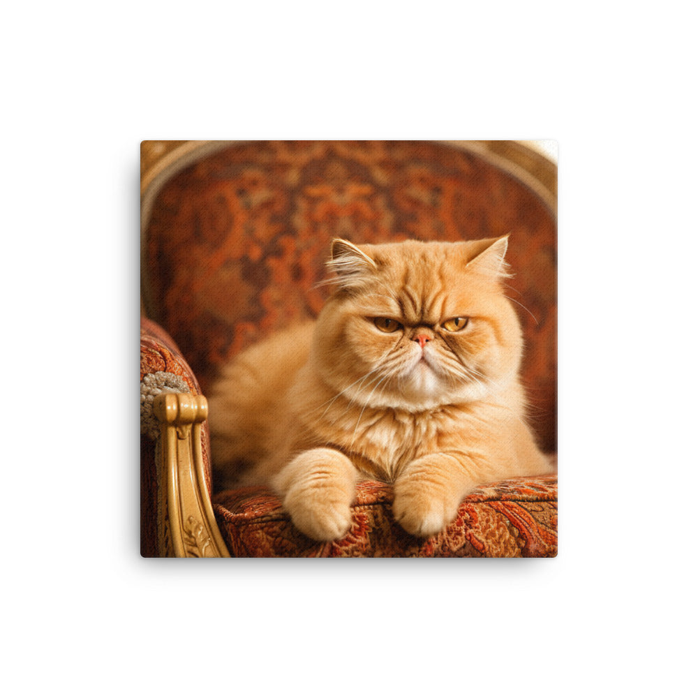 Exotic Shorthair Cat Lounging Canvas - PosterfyAI.com