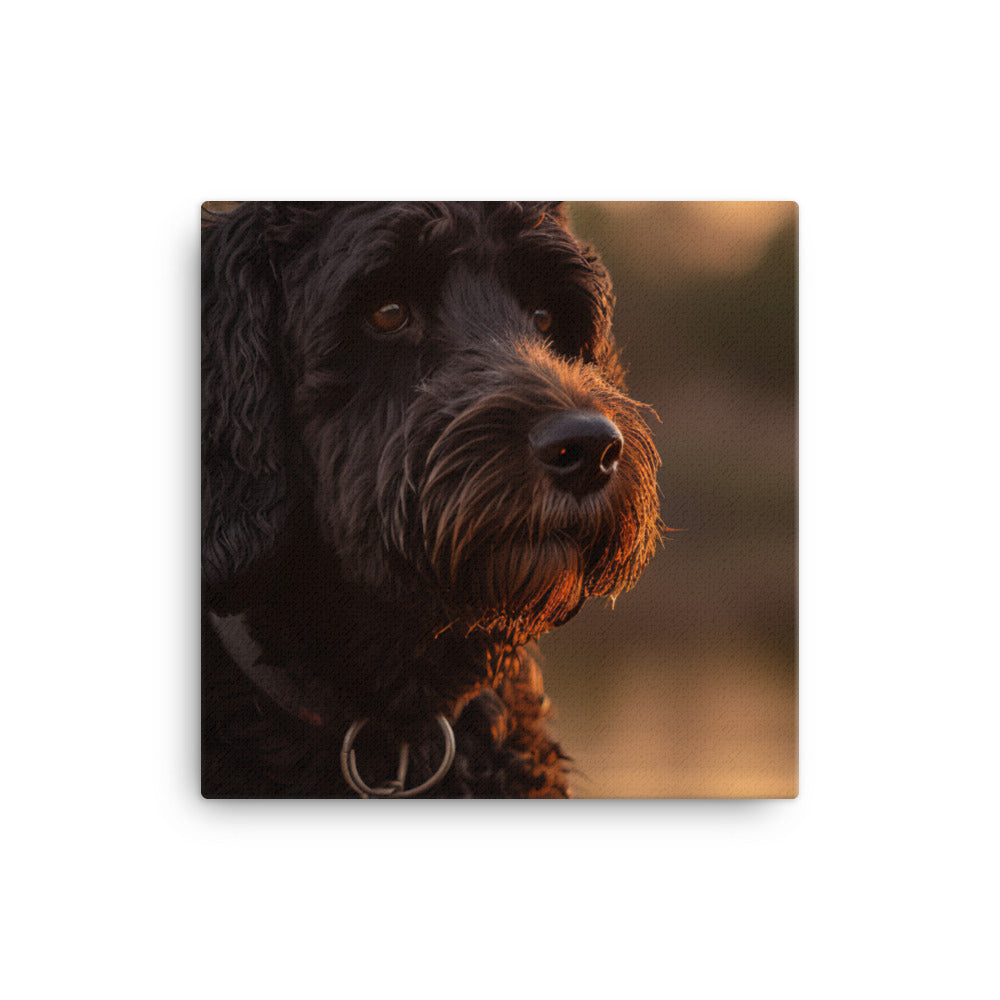 Water Dog at Sunset Canvas - PosterfyAI.com