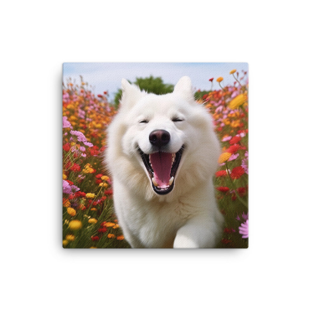 Samoyed Smile Canvas - PosterfyAI.com