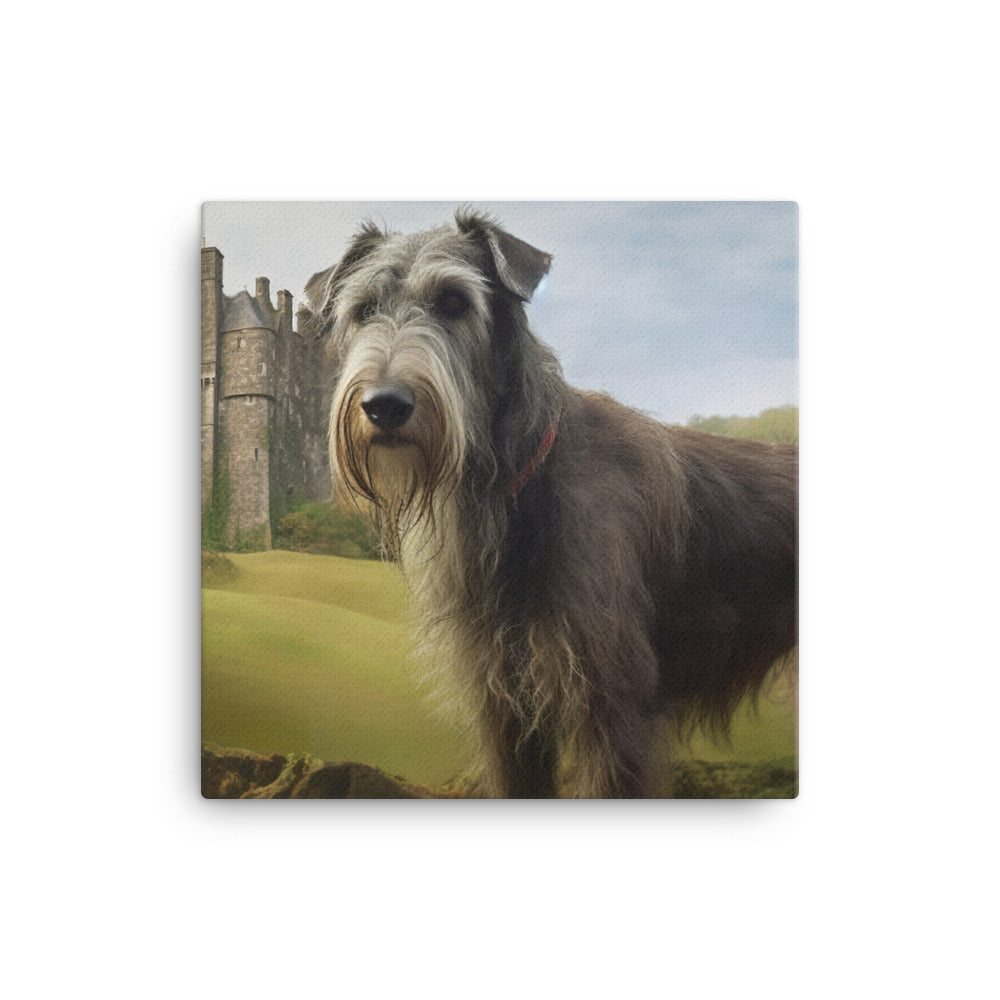 Regal Scottish Deerhound in a Castle Canvas - PosterfyAI.com