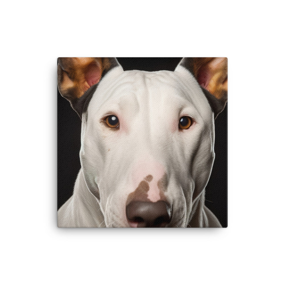 Regal Bull Terrier Portrait Canvas - PosterfyAI.com