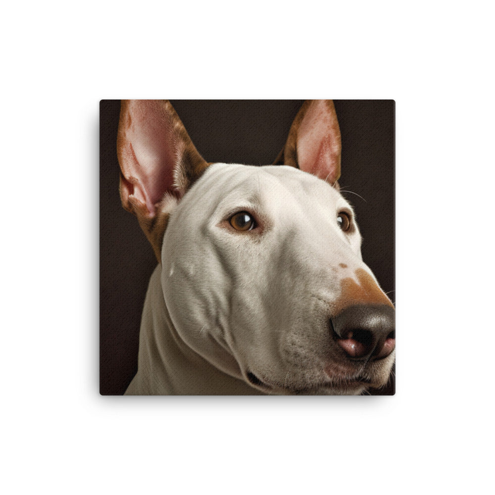 Regal Bull Terrier Portrait Canvas - PosterfyAI.com