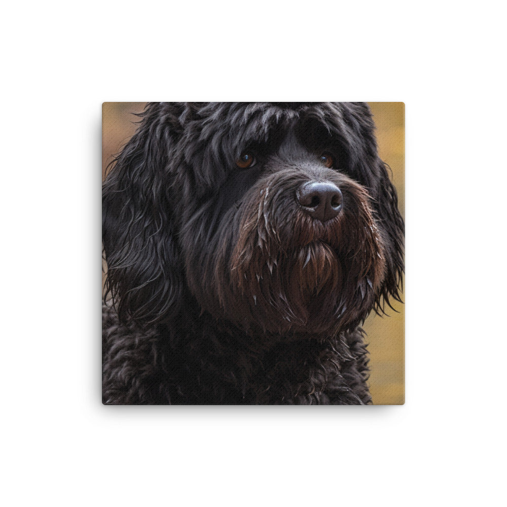 Portuguese Water Dog walk Canvas - PosterfyAI.com