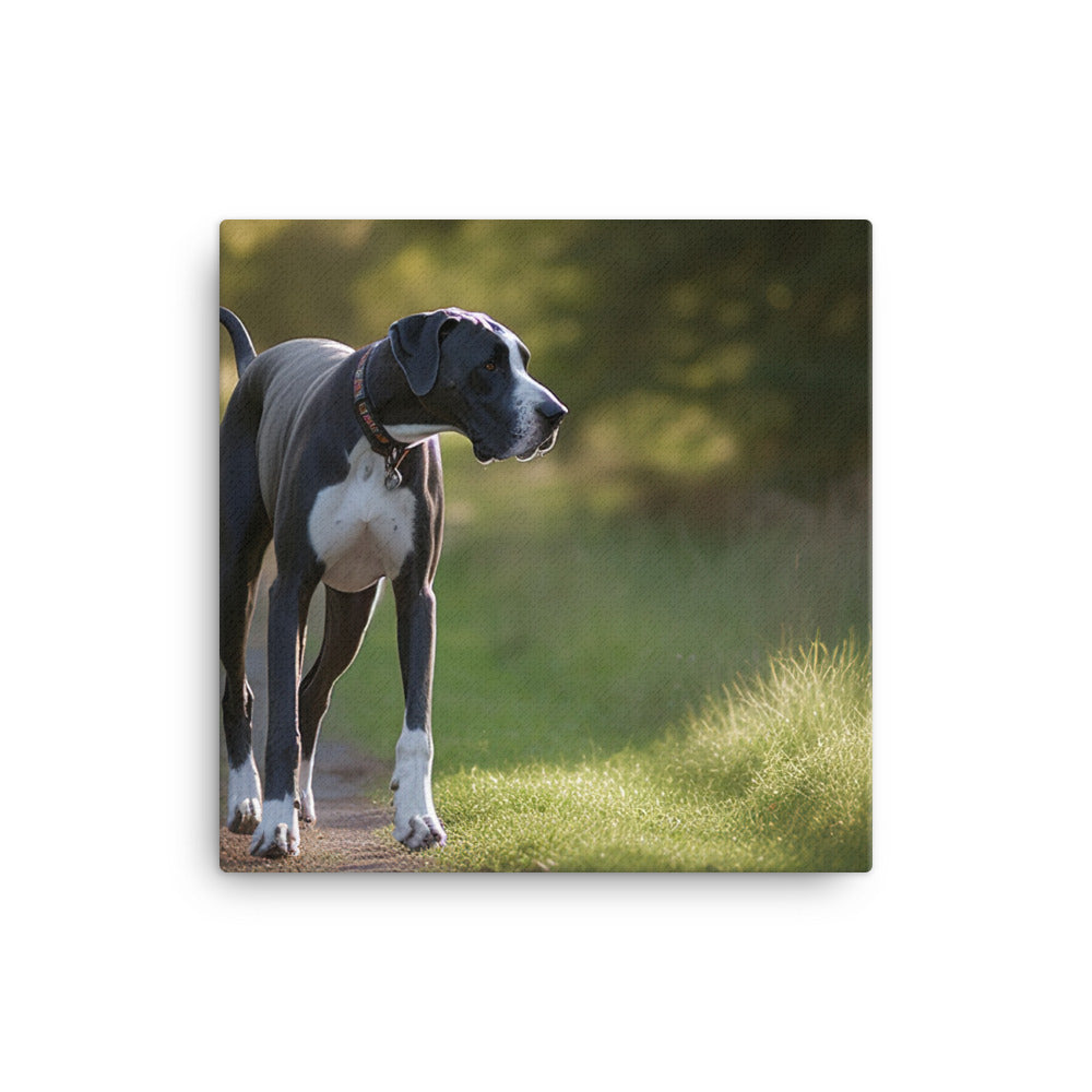 Majestic Great Dane on a Stroll Canvas - PosterfyAI.com