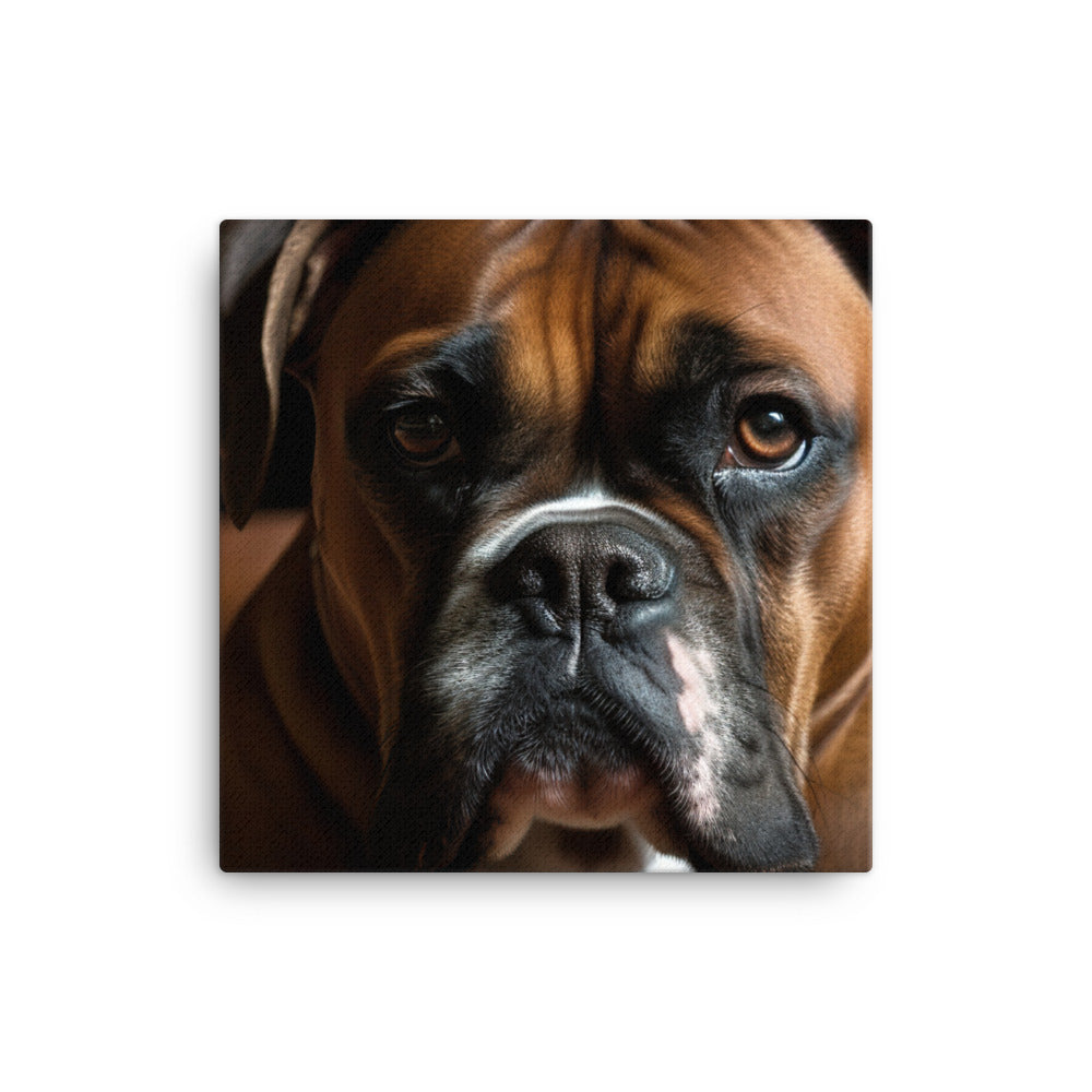 Majestic Boxer Portrait Canvas - PosterfyAI.com