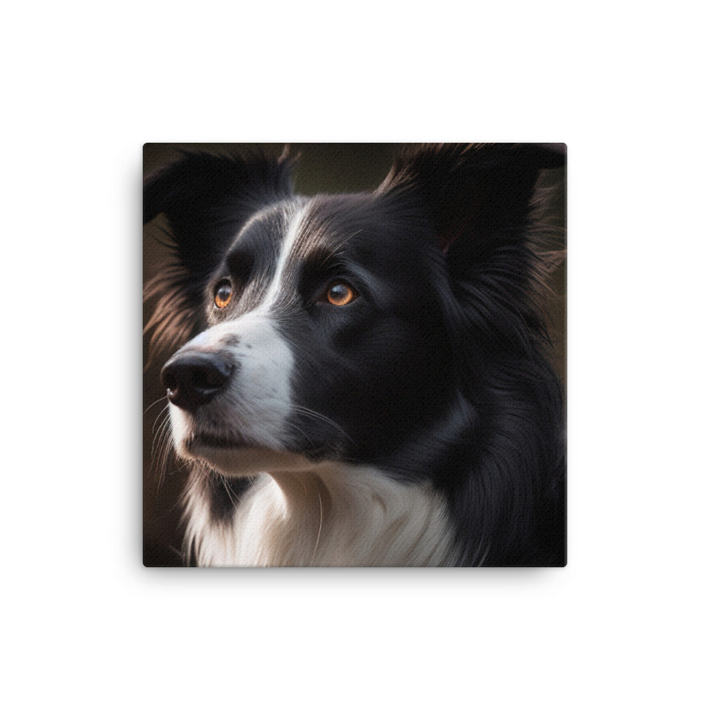Majestic Border Collie Portrait Canvas - PosterfyAI.com