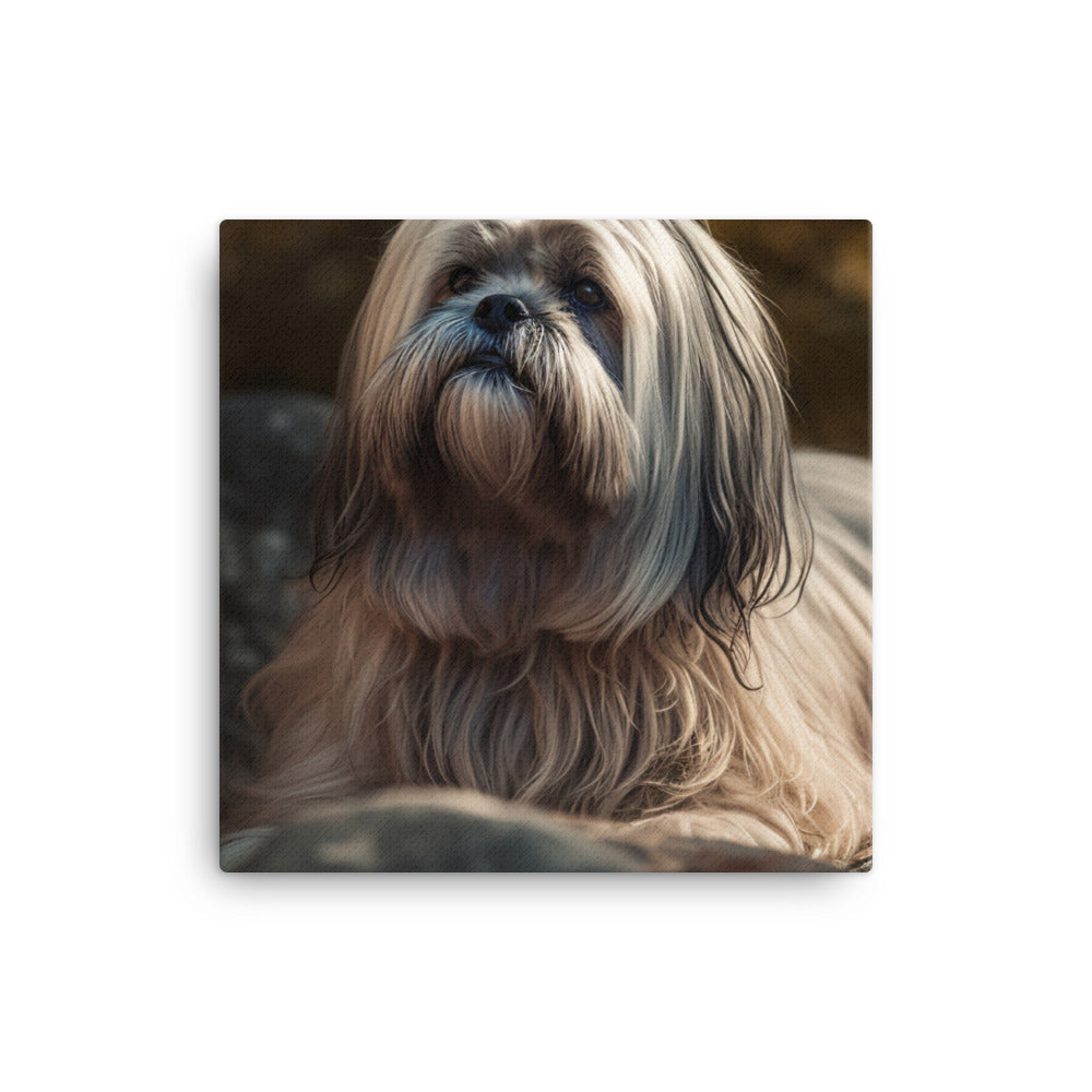Lhasa Apso in Nature Canvas - PosterfyAI.com