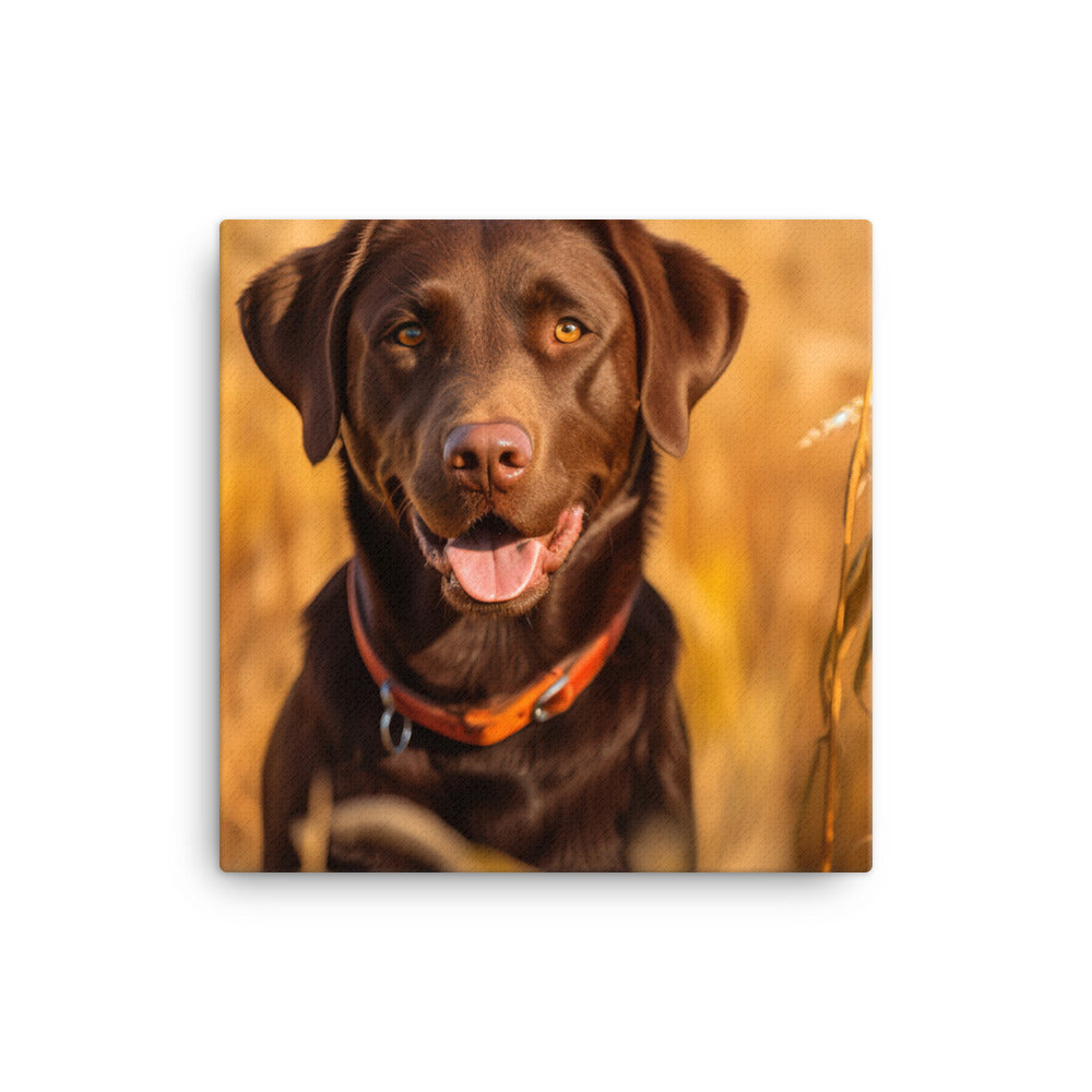 Labrador Retriever Posing in a Field Canvas - PosterfyAI.com