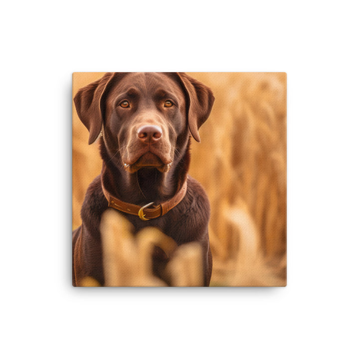 Labrador Retriever Posing in a Field Canvas - PosterfyAI.com