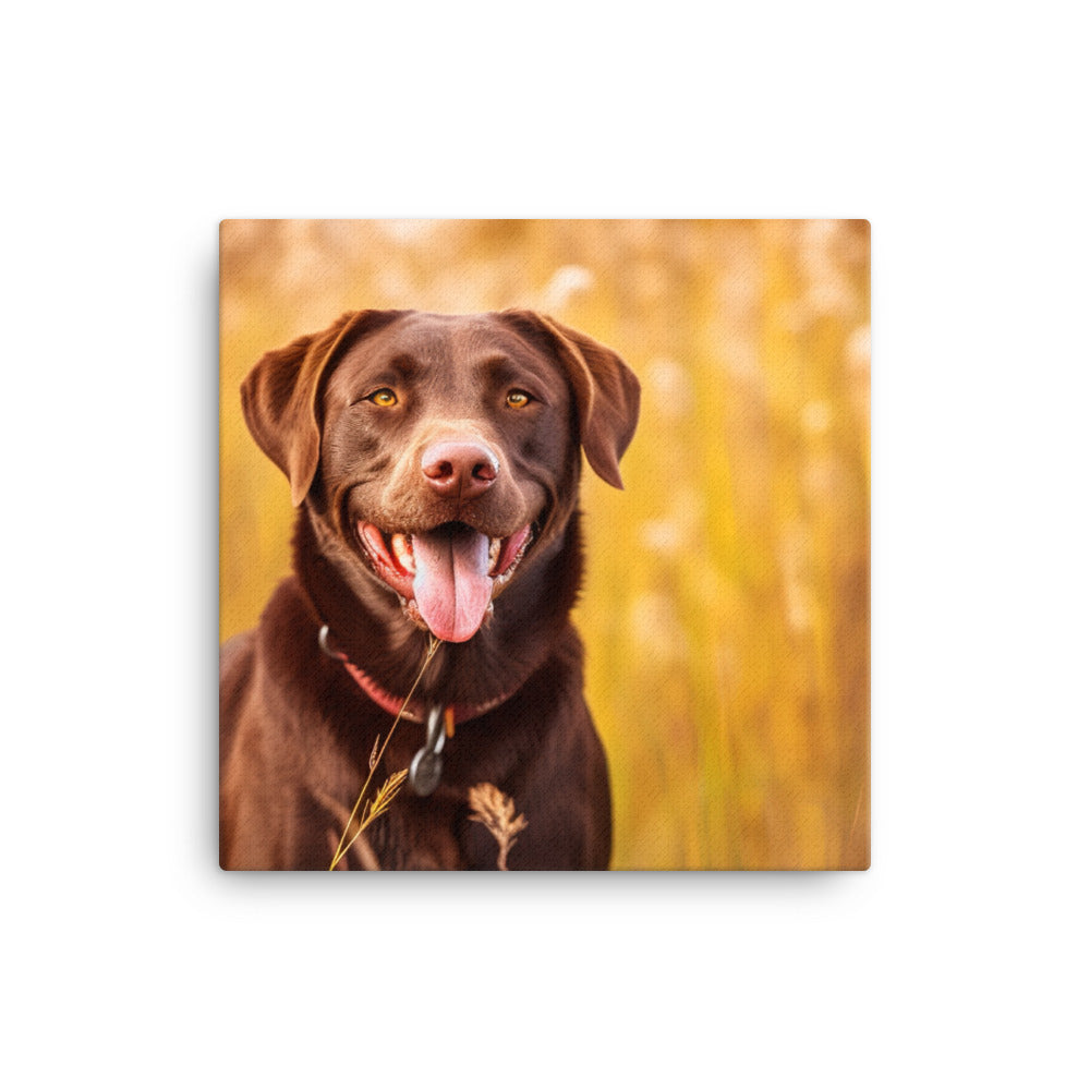 Labrador Retriever Posing in a Field Canvas - PosterfyAI.com