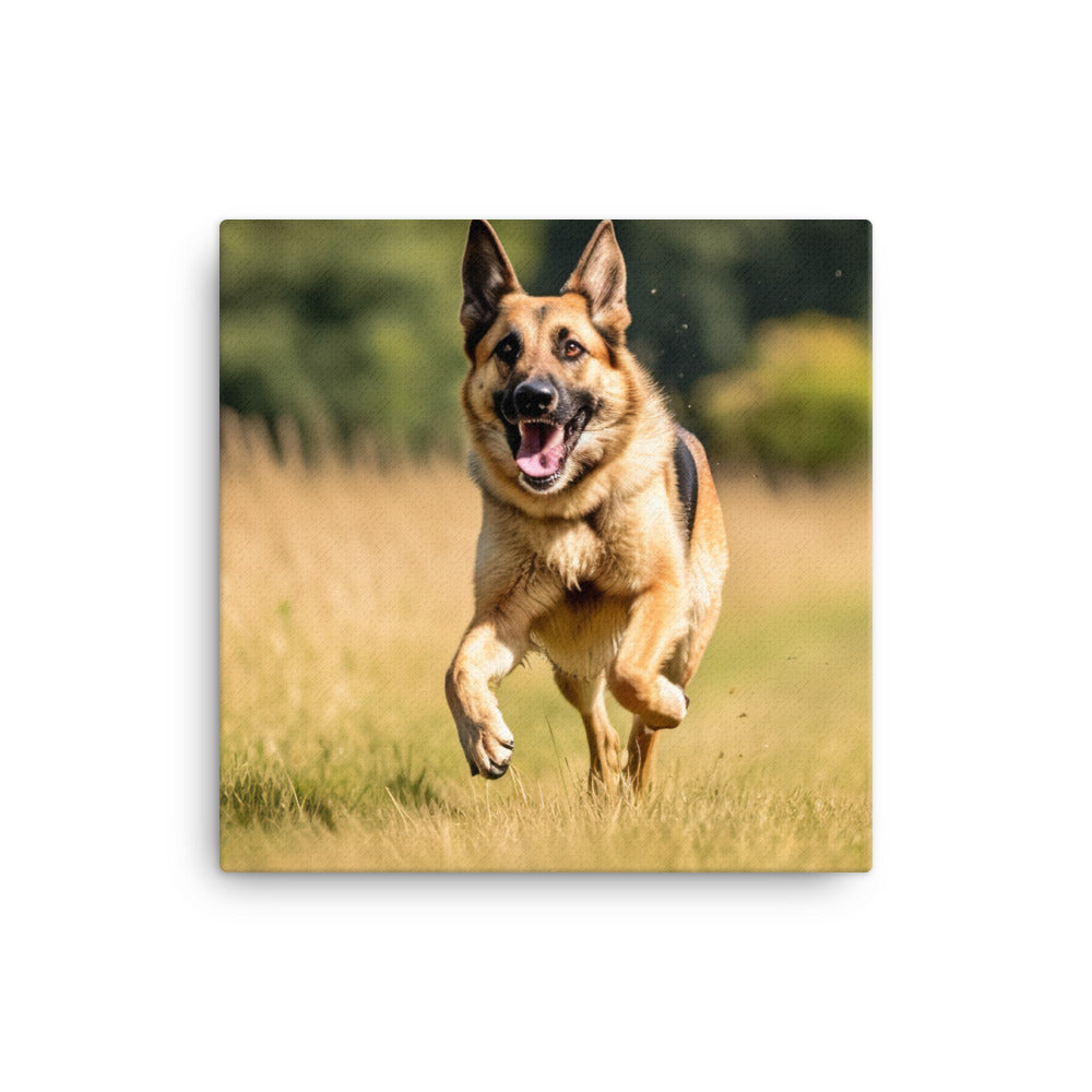 German Shepherd Playtime Canvas - PosterfyAI.com