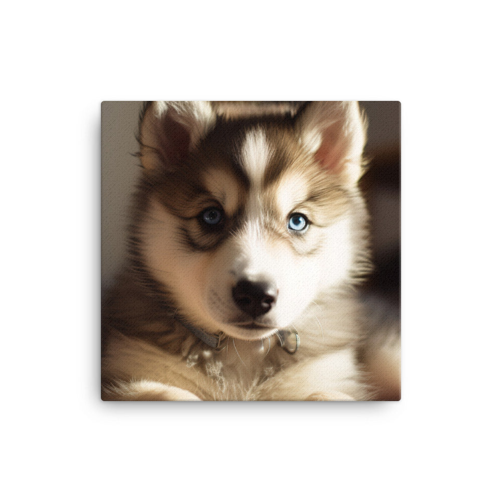 Gentle Alaskan Malamute Pup Canvas - PosterfyAI.com