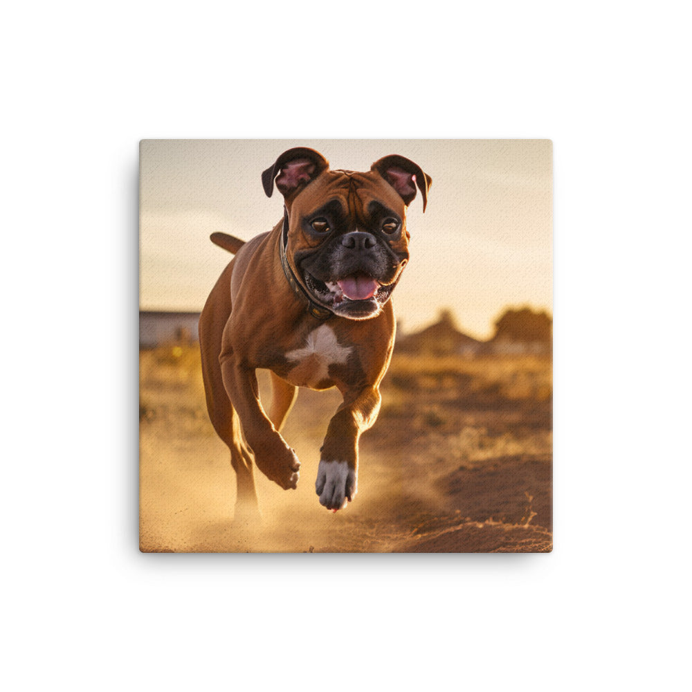 Energetic Boxer at Playtime Canvas - PosterfyAI.com