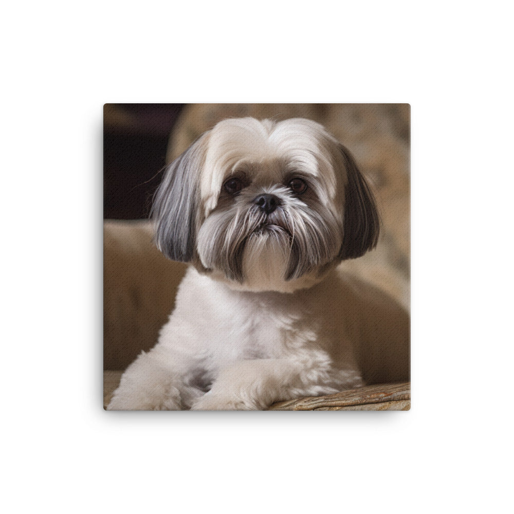 Elegant Shih Tzu Portrait Canvas - PosterfyAI.com