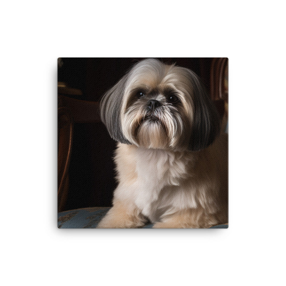Elegant Shih Tzu Portrait Canvas - PosterfyAI.com
