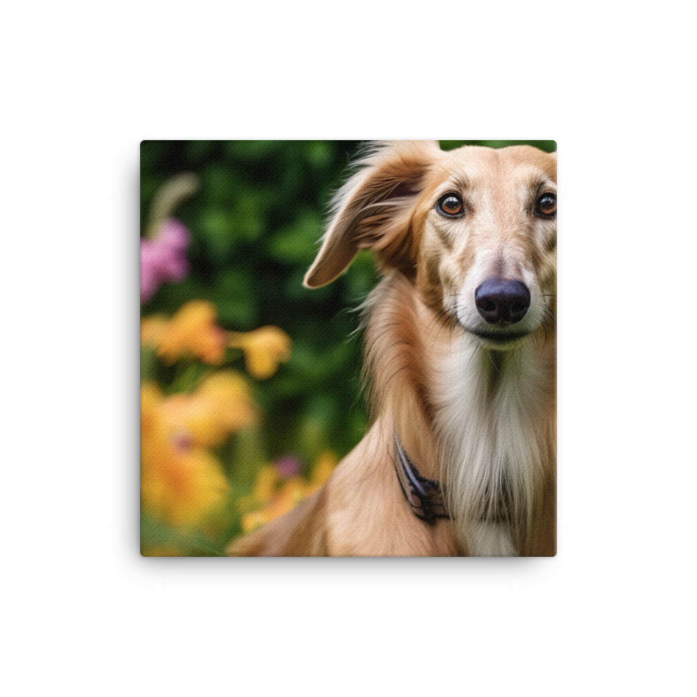 Elegant Saluki Canvas - PosterfyAI.com