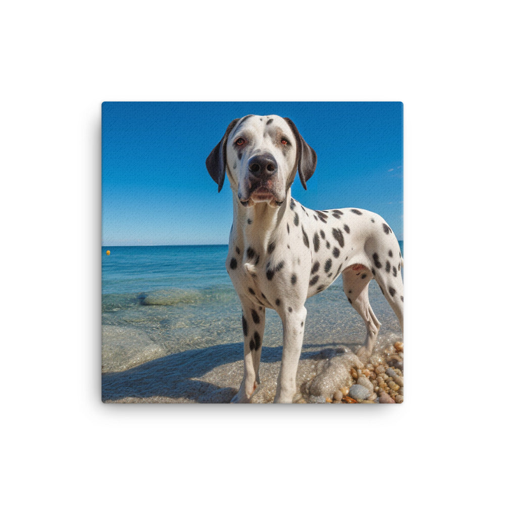 Dalmatian on the Beach Canvas - PosterfyAI.com