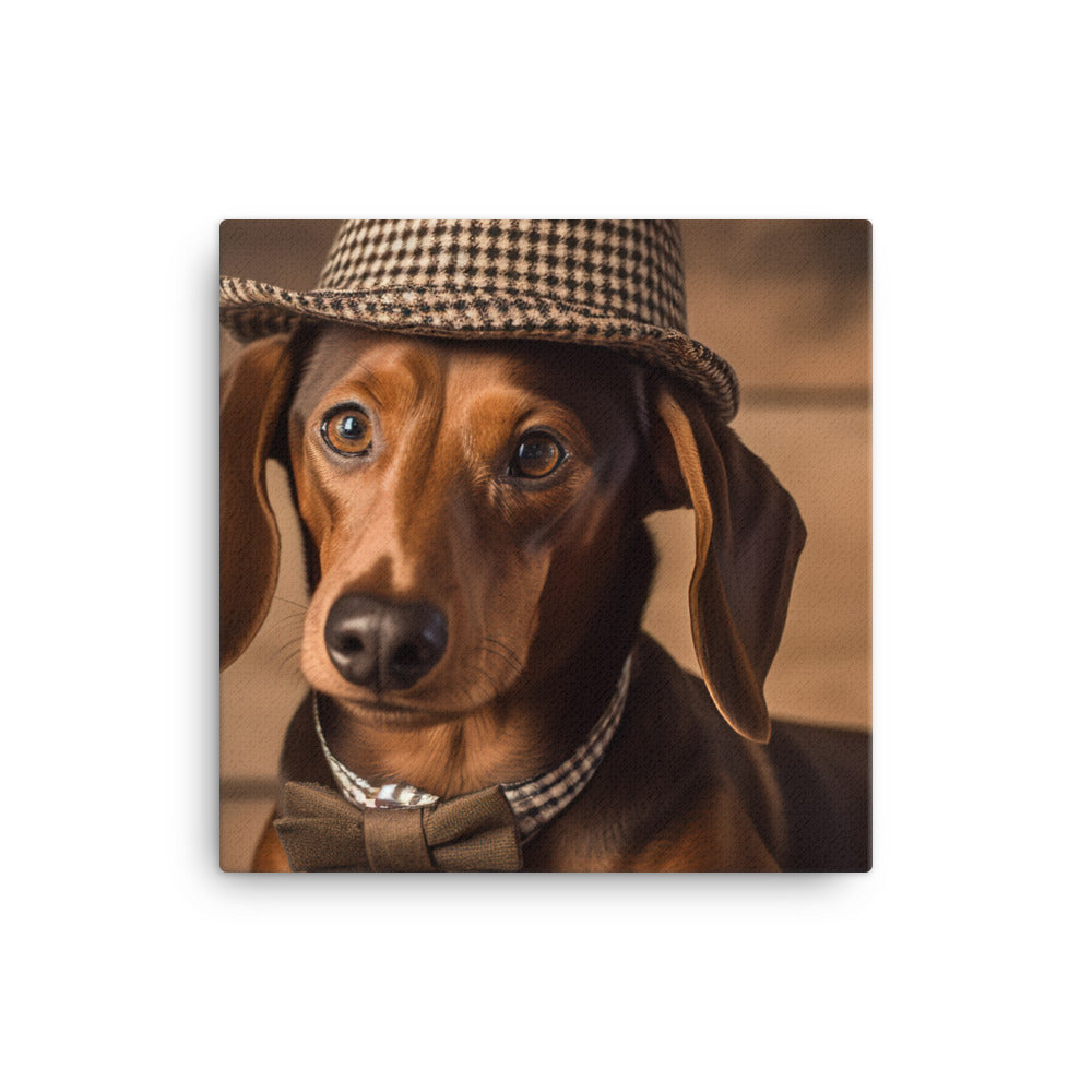 Dachshund Fashion Shoot Canvas - PosterfyAI.com