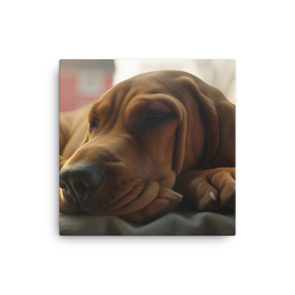 Cuddles with a Bloodhound Canvas - PosterfyAI.com