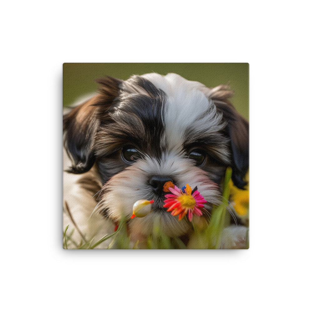 Sweet and Playful Shih Tzu canvas - Posterfy.AI