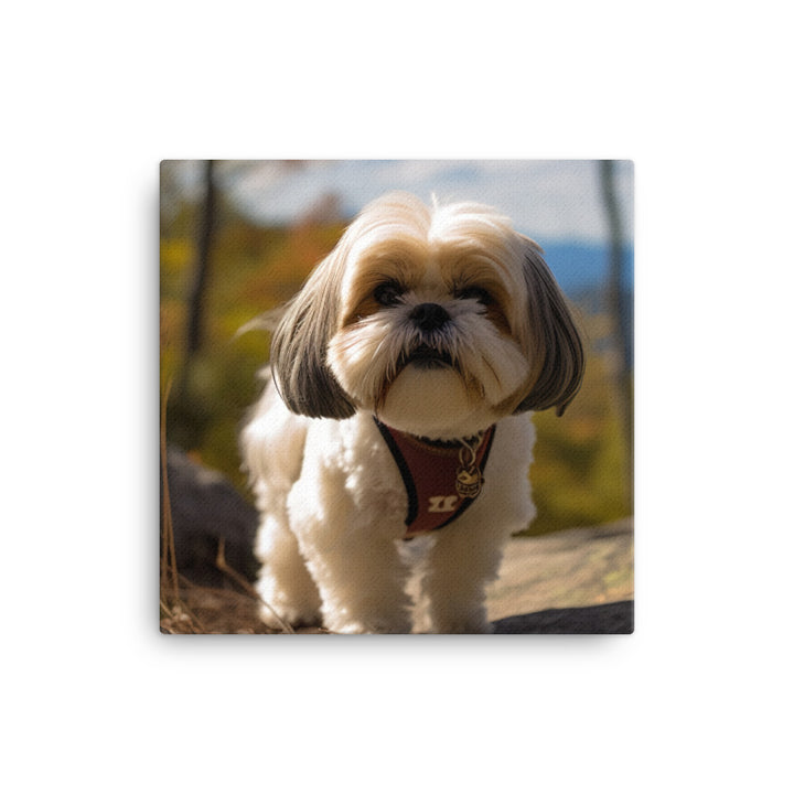 Adventurous Shih Tzu on a Hike canvas - Posterfy.AI