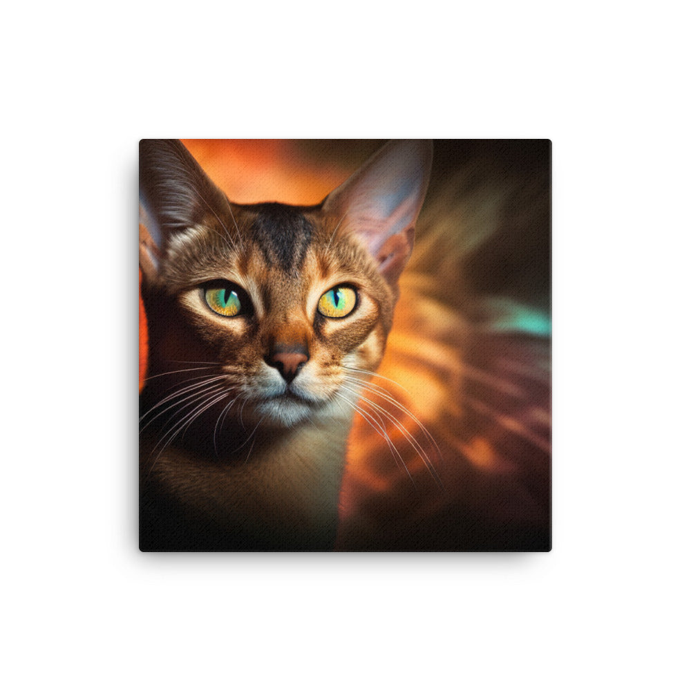 Enigmatic Aura of Abyssinian Cat Canvas - PosterfyAI.com