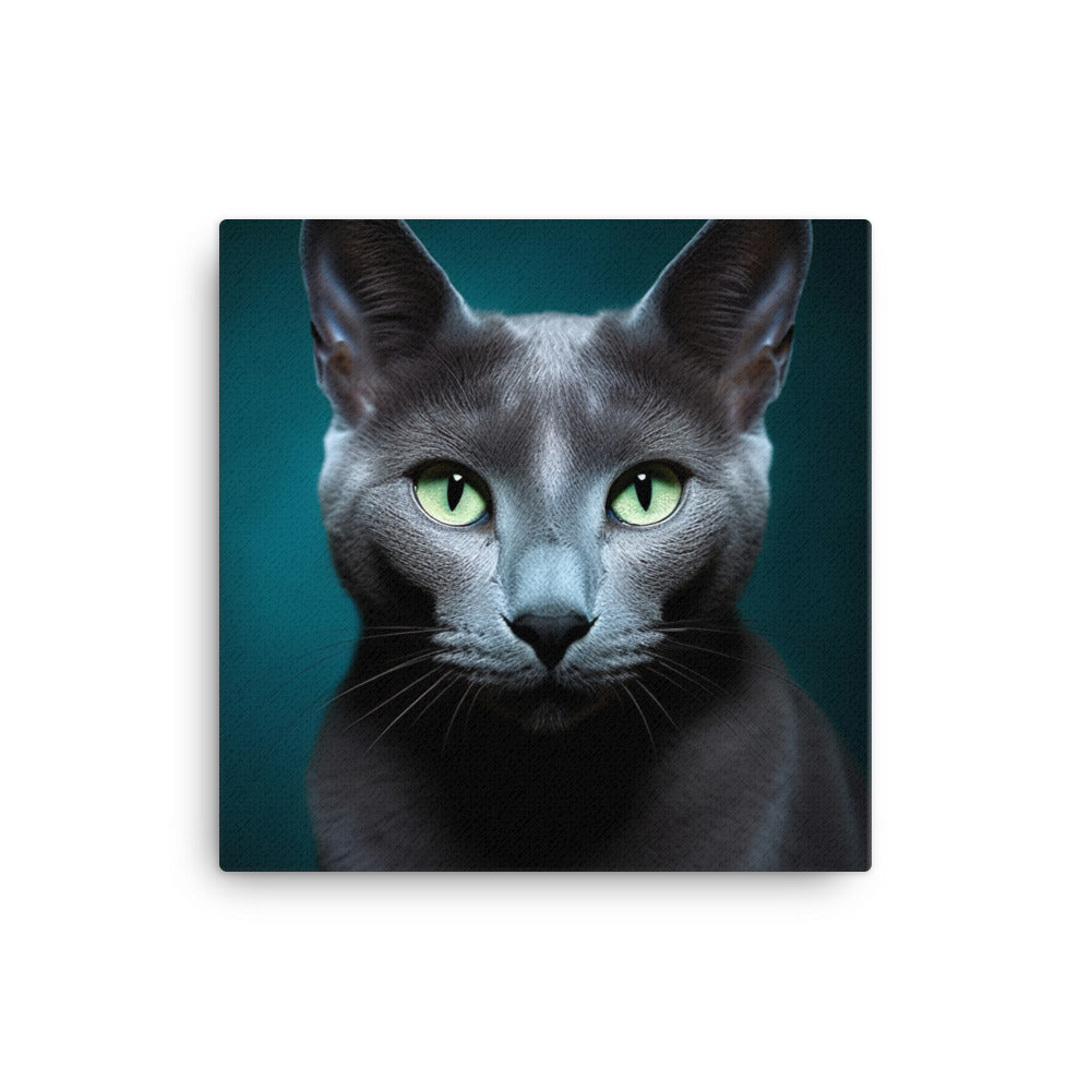 Charms of Russian Blue Cat Canvas - PosterfyAI.com
