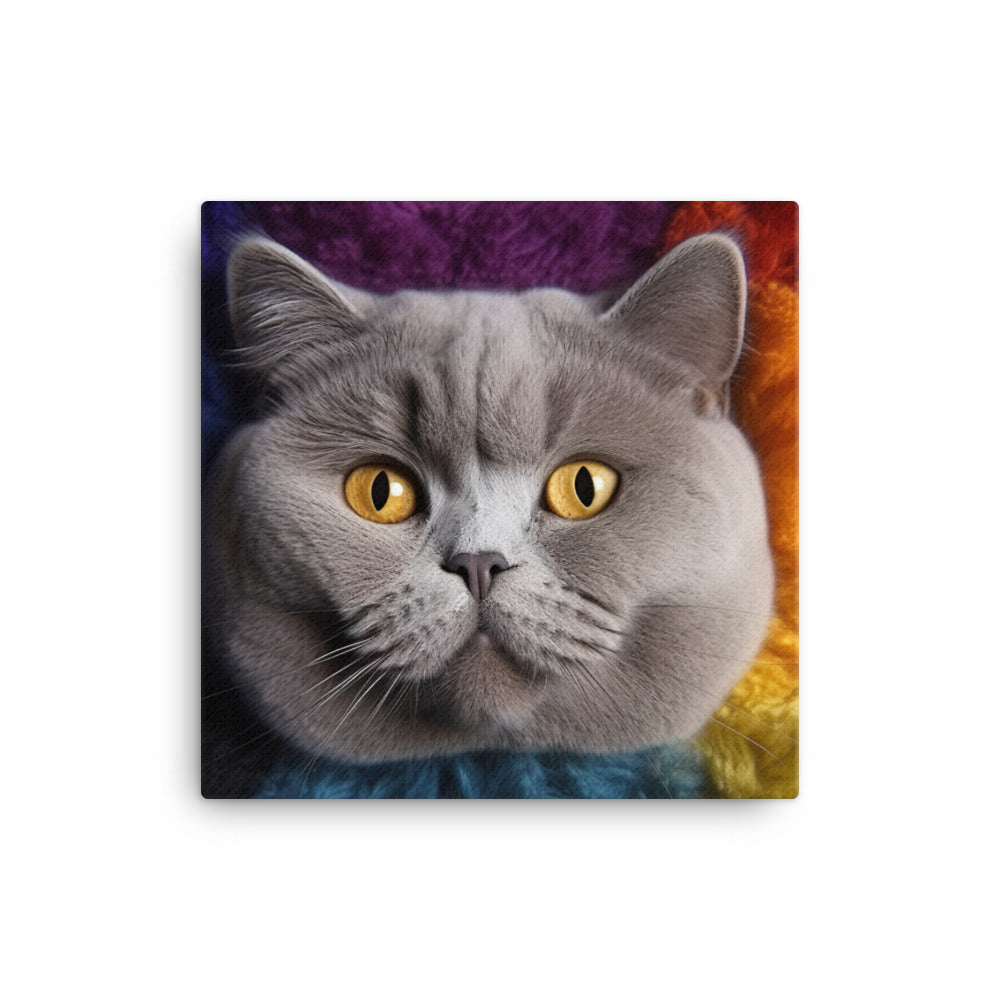 British Shorthair Cat Canvas - PosterfyAI.com