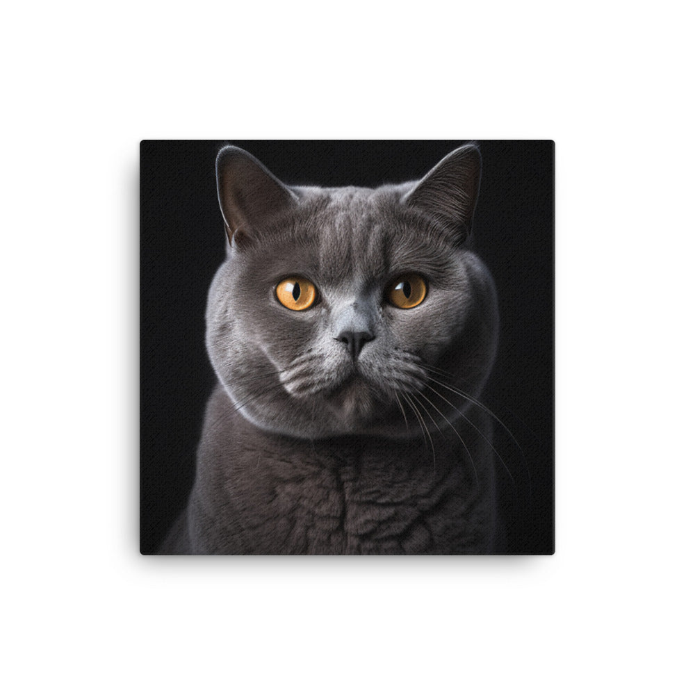 British Shorthair Cat Canvas - PosterfyAI.com