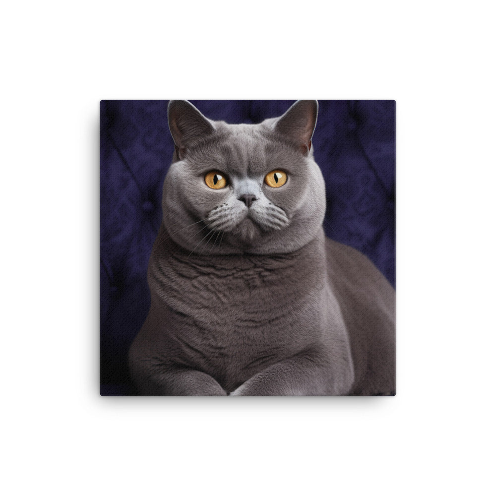 British Shorthair Cat Canvas - PosterfyAI.com