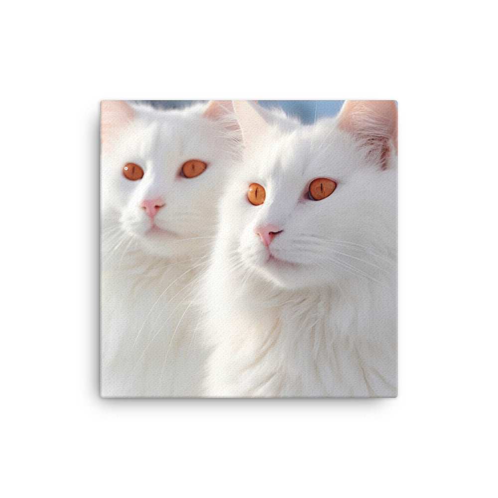 Turkish Van Cat in Winter Canvas - PosterfyAI.com