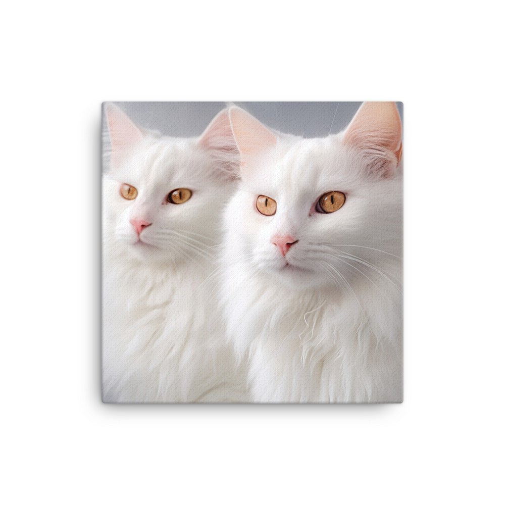 Turkish Van Cat in Winter Canvas - PosterfyAI.com